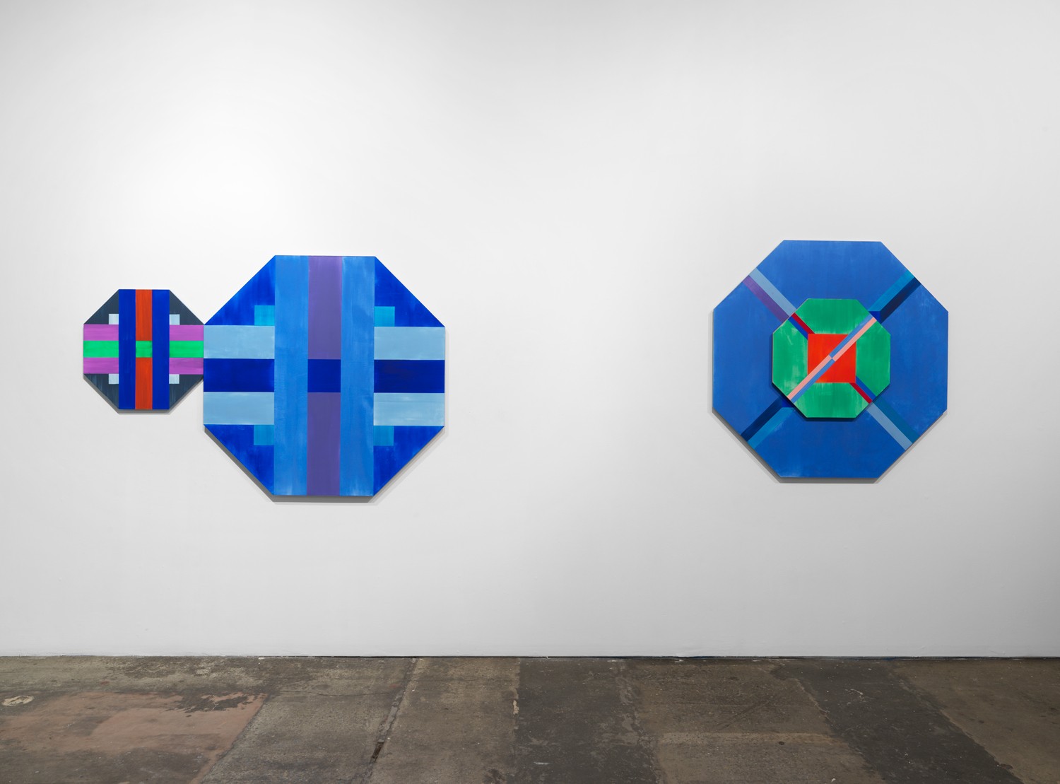 Installation view of ORRA paintings